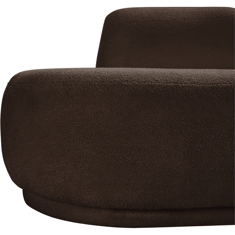 Meridian Furniture Argyle Brown Teddy Fabric Chaise/Loveseat