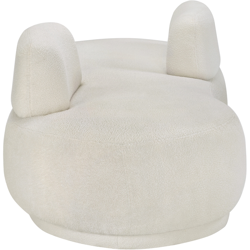 Meridian Furniture Argyle Cream Teddy Fabric Chaise/Loveseat