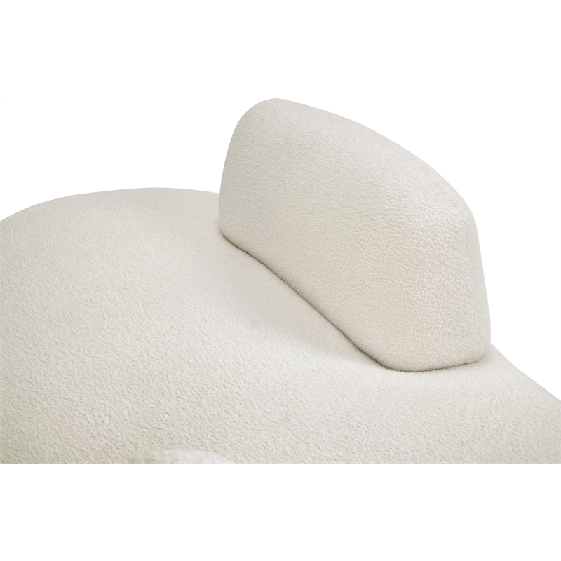 Meridian Furniture Argyle Cream Teddy Fabric Chaise/Loveseat