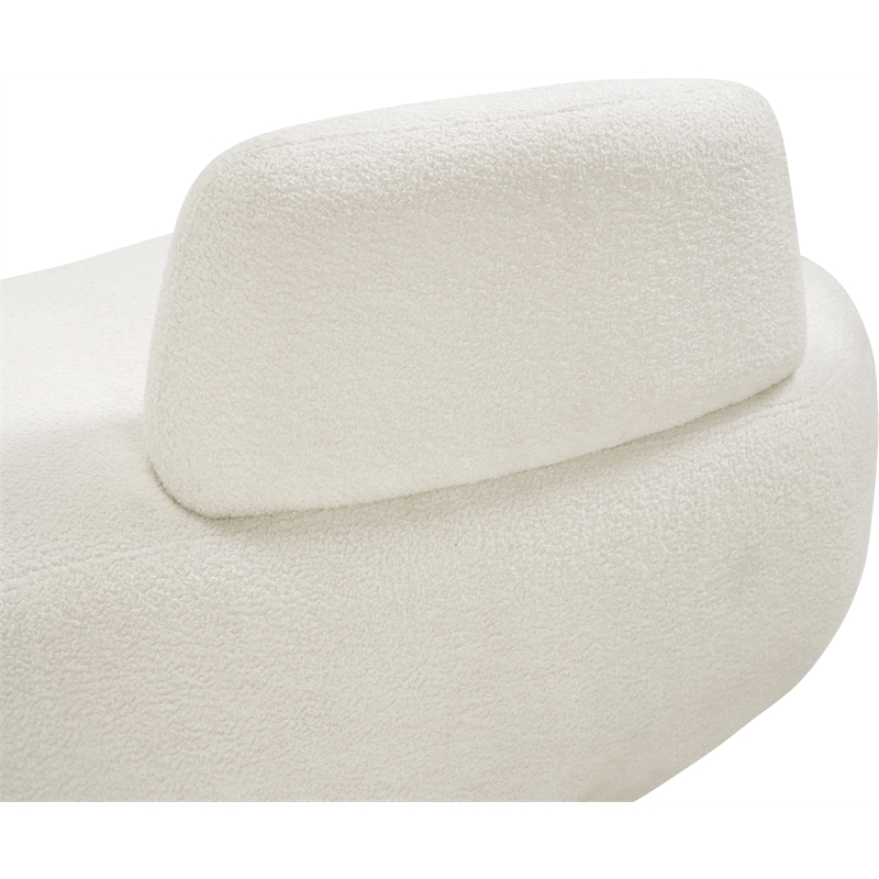 Meridian Furniture Argyle Cream Teddy Fabric Chaise/Loveseat