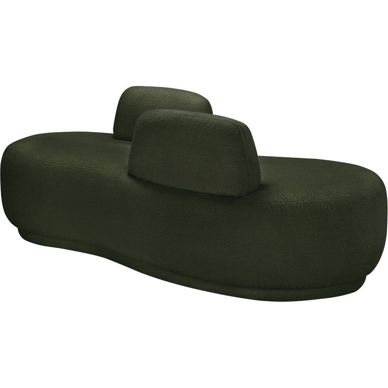 Meridian Furniture Argyle Green Teddy Fabric Chaise/Loveseat
