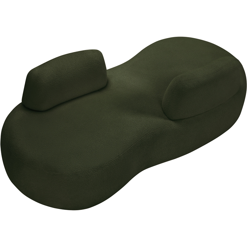 Meridian Furniture Argyle Green Teddy Fabric Chaise/Loveseat