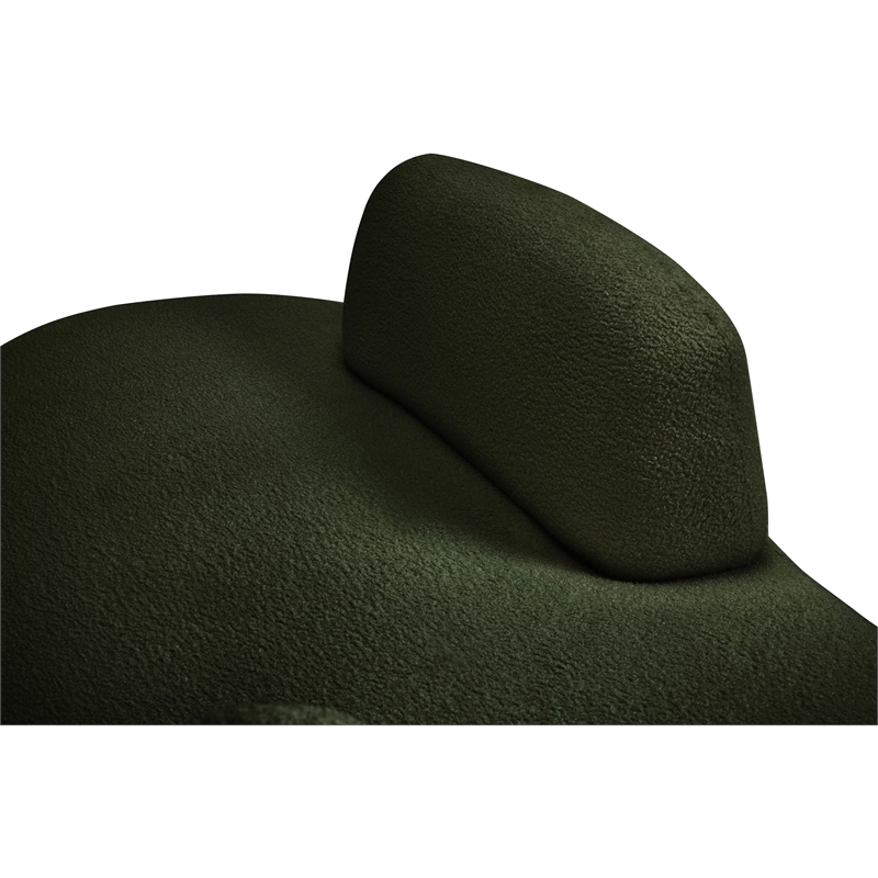 Meridian Furniture Argyle Green Teddy Fabric Chaise/Loveseat