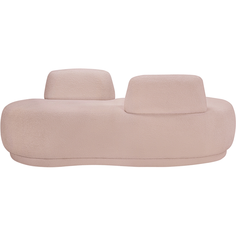 Meridian Furniture Argyle Pink Teddy Fabric Chaise/Loveseat