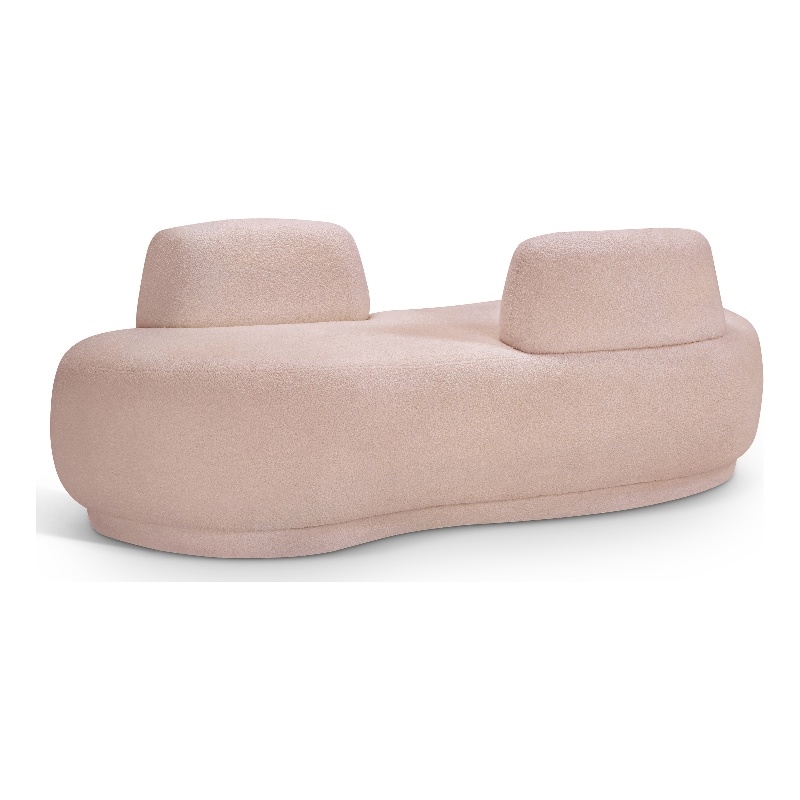 Meridian Furniture Argyle Pink Teddy Fabric Chaise/Loveseat