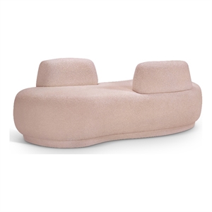 Meridian Furniture Argyle Pink Teddy Fabric Chaise/Loveseat