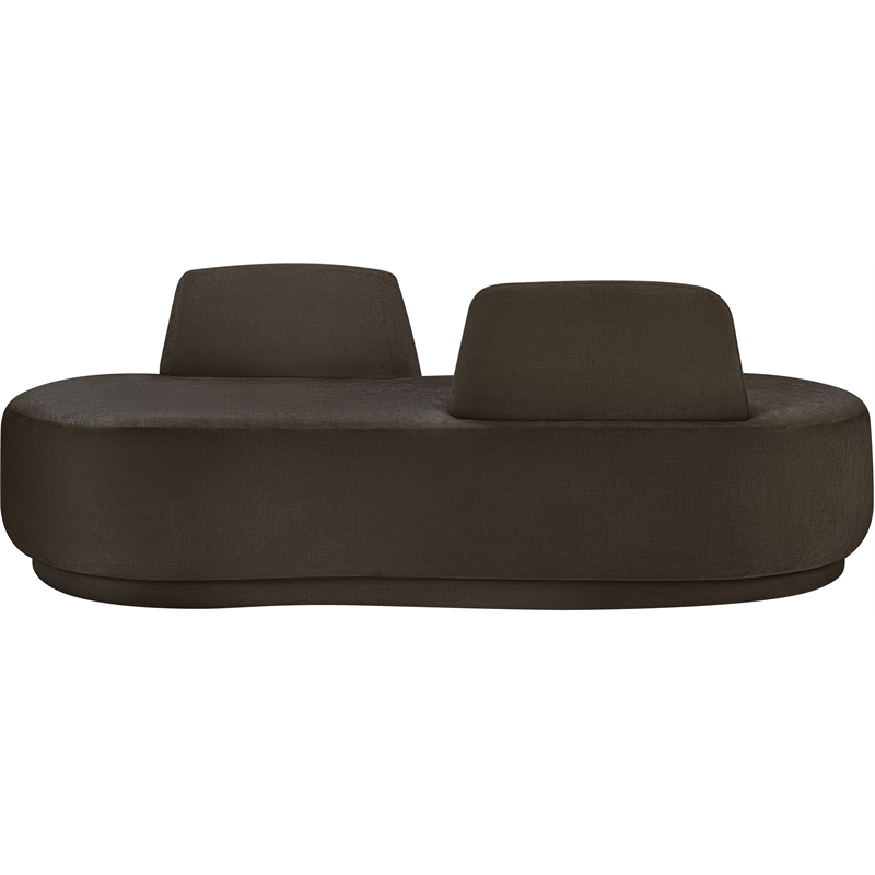 Meridian Furniture Argyle Brown Chenille Fabric Chaise/Loveseat