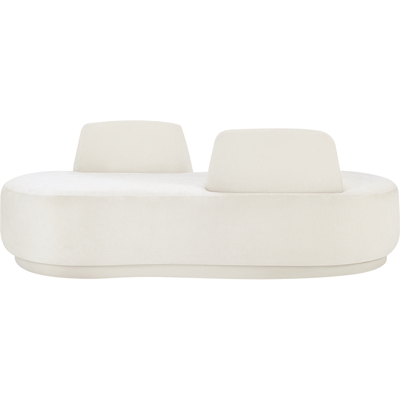 Meridian Furniture Argyle Cream Chenille Fabric Chaise/Loveseat