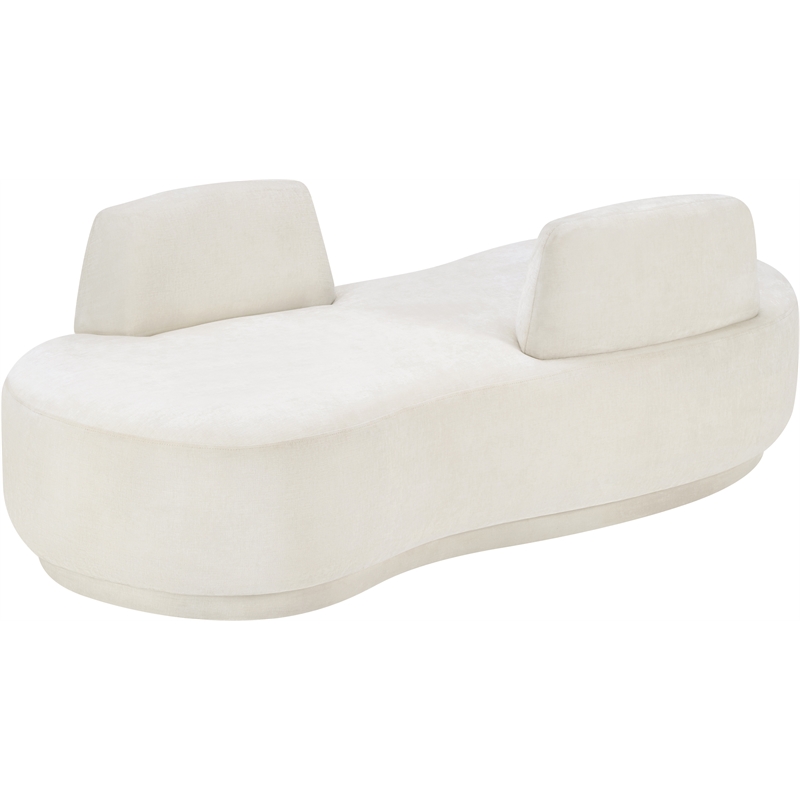 Meridian Furniture Argyle Cream Chenille Fabric Chaise/Loveseat