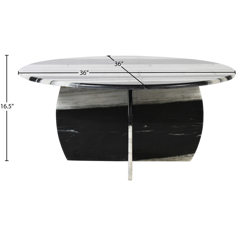 Meridian Furniture Formentera Panda Marble Coffee Table