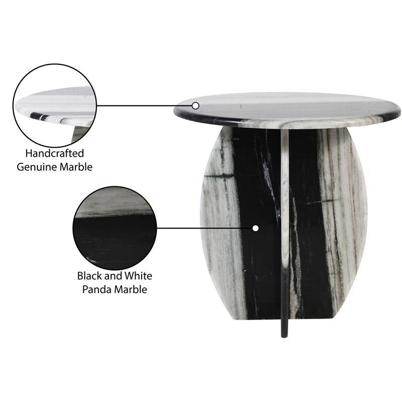 Meridian Furniture Formentera Panda Marble End Table