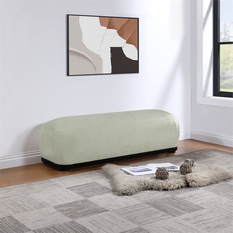 Meridian Furniture Calum Mint Chenille Fabric Bench