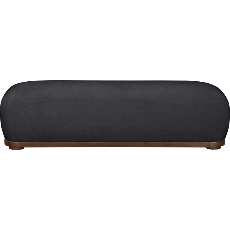 Meridian Furniture Calum Black Chenille Fabric Bench