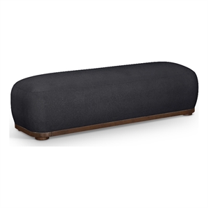 Meridian Furniture Calum Black Chenille Fabric Bench