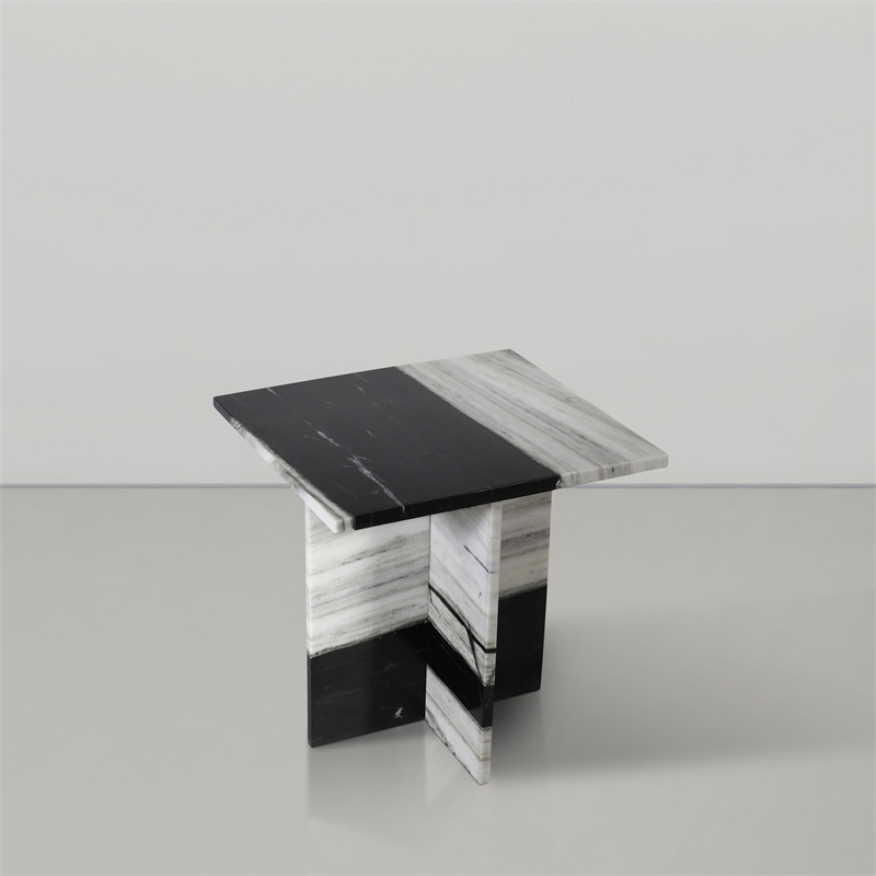 Meridian Furniture Verona Panda Marble End Table