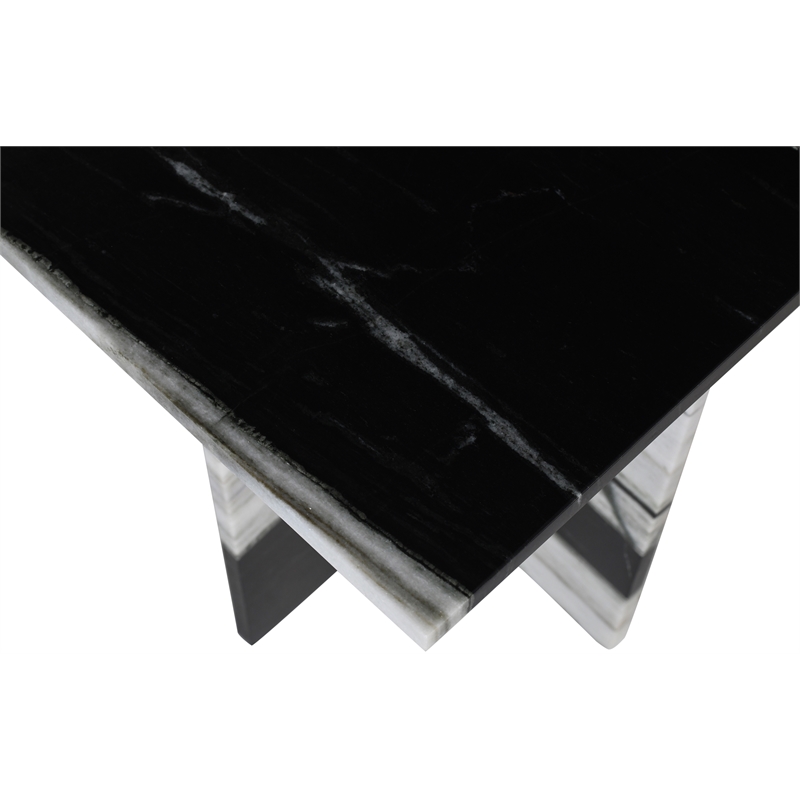Meridian Furniture Verona Panda Marble End Table