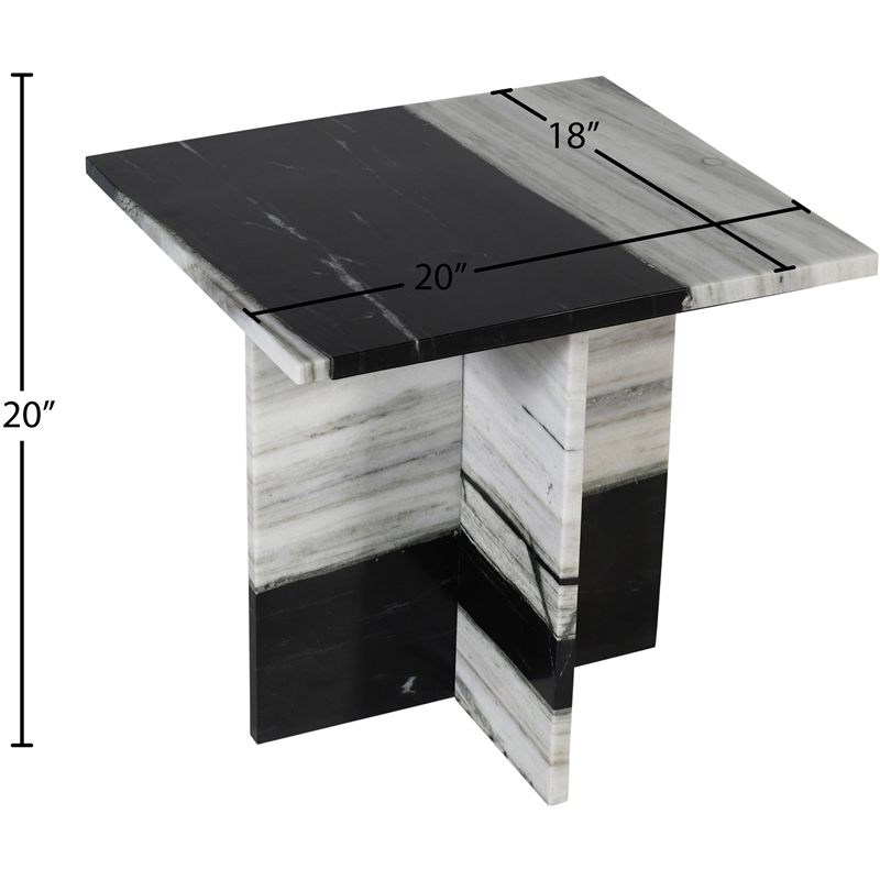Meridian Furniture Verona Panda Marble End Table