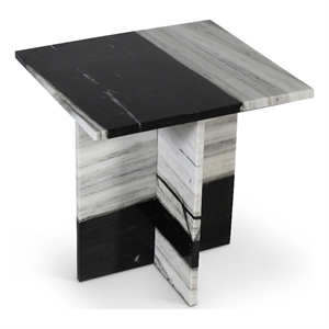Meridian Furniture Verona Panda Marble End Table