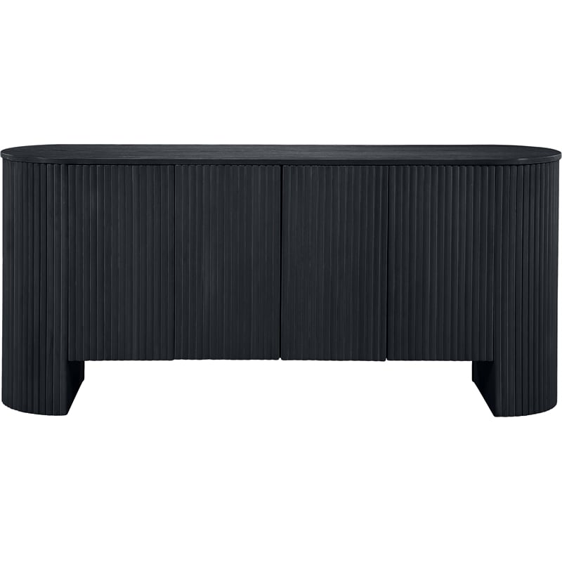 Meridian Furniture Belinda Black Beech Wood and Oak Veneer Sideboard/Buffet