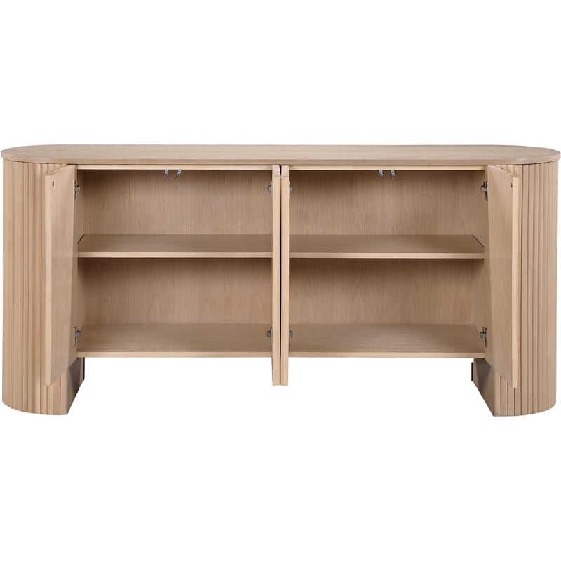 Meridian Furniture Belinda Oak Beech Wood and Oak Veneer Sideboard/Buffet