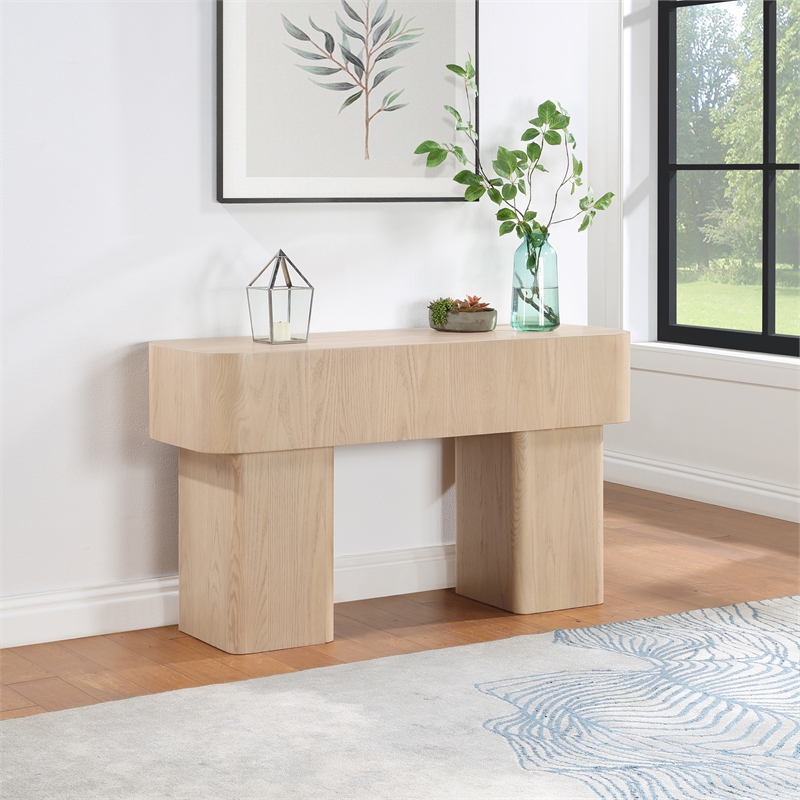Meridian Furniture Oakmont Natural Oak Veneer Console Table