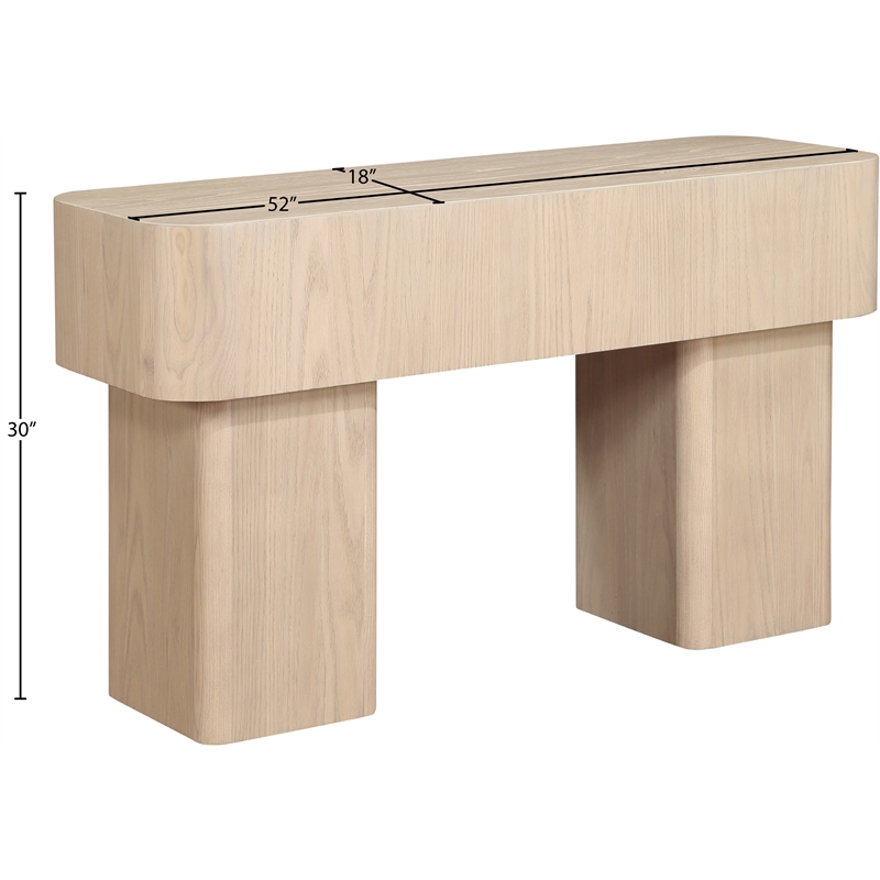 Meridian Furniture Oakmont Natural Oak Veneer Console Table