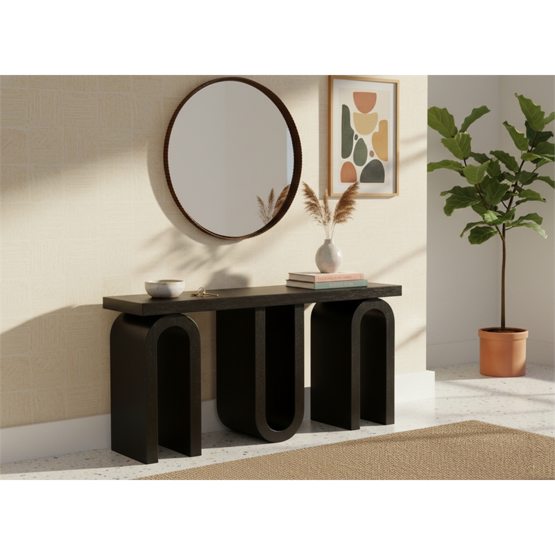 Meridian Furniture Westbourne Black Oak Veneer Console Table