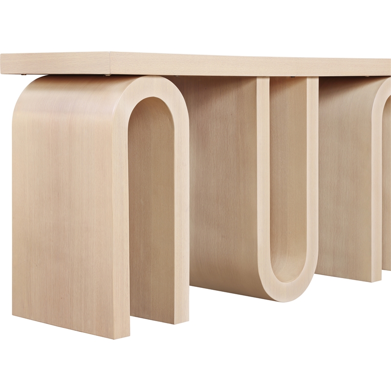 meridian furniture westbourne natural oak veneer console table