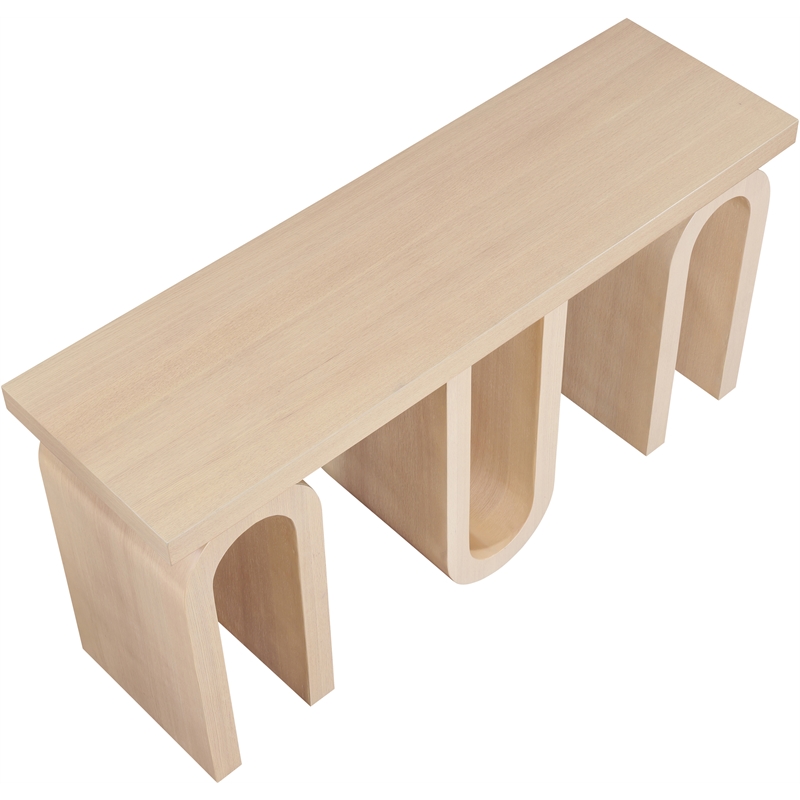 meridian furniture westbourne natural oak veneer console table