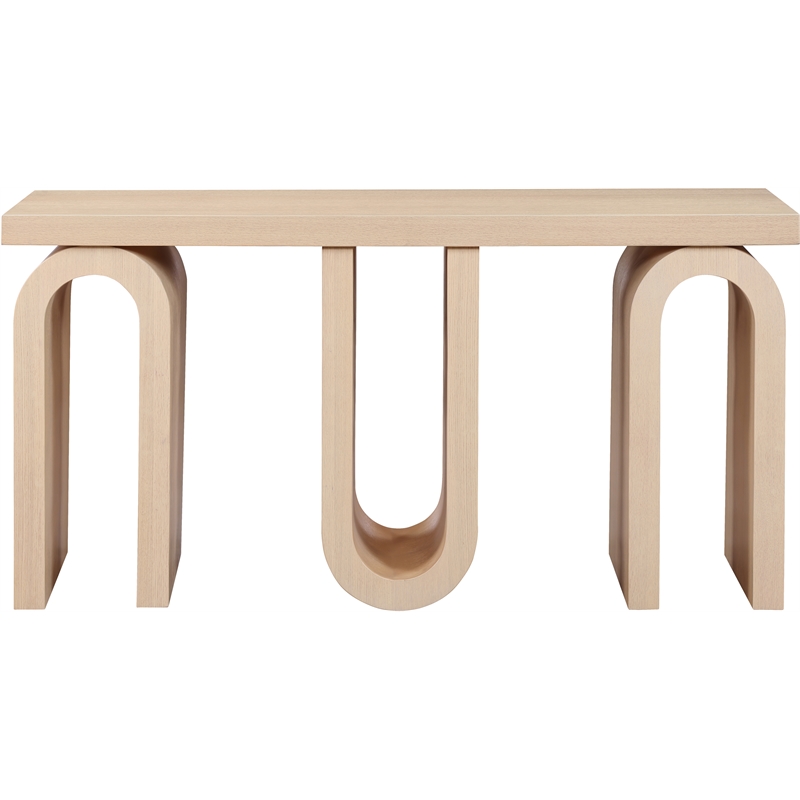 meridian furniture westbourne natural oak veneer console table