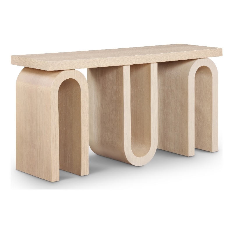 meridian furniture westbourne natural oak veneer console table