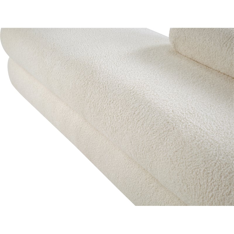 Meridian Furniture Kennedy Cream Faux Shearling Teddy Fabric Bench