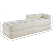 Meridian Furniture Kennedy Cream Faux Shearling Teddy Fabric Bench