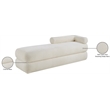 Meridian Furniture Kennedy Cream Faux Shearling Teddy Fabric Bench