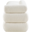 Meridian Furniture Kennedy Cream Faux Shearling Teddy Fabric Bench