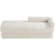 Meridian Furniture Kennedy Cream Faux Shearling Teddy Fabric Bench