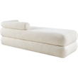 Meridian Furniture Kennedy Cream Faux Shearling Teddy Fabric Bench
