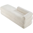 Meridian Furniture Kennedy Cream Faux Shearling Teddy Fabric Bench