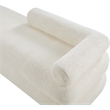 Meridian Furniture Kennedy Cream Faux Shearling Teddy Fabric Bench