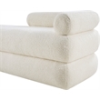 Meridian Furniture Kennedy Cream Faux Shearling Teddy Fabric Bench