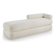 Meridian Furniture Kennedy Cream Faux Shearling Teddy Fabric Bench
