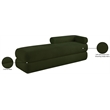 Meridian Furniture Kennedy Green Faux Shearling Teddy Fabric Bench