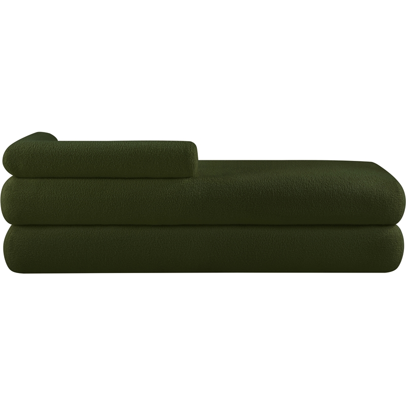 Meridian Furniture Kennedy Green Faux Shearling Teddy Fabric Bench