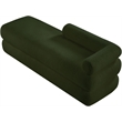 Meridian Furniture Kennedy Green Faux Shearling Teddy Fabric Bench