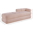 Meridian Furniture Kennedy Pink Faux Shearling Teddy Fabric Bench