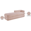 Meridian Furniture Kennedy Pink Faux Shearling Teddy Fabric Bench