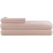 Meridian Furniture Kennedy Pink Faux Shearling Teddy Fabric Bench