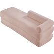 Meridian Furniture Kennedy Pink Faux Shearling Teddy Fabric Bench