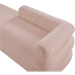 Meridian Furniture Kennedy Pink Faux Shearling Teddy Fabric Bench