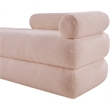 Meridian Furniture Kennedy Pink Faux Shearling Teddy Fabric Bench